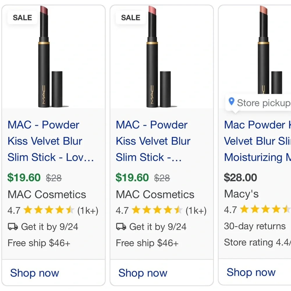 MAC Powder Kiss Velvet Blur Slim Stick in Peppery Pink… - Picture 7 of 10